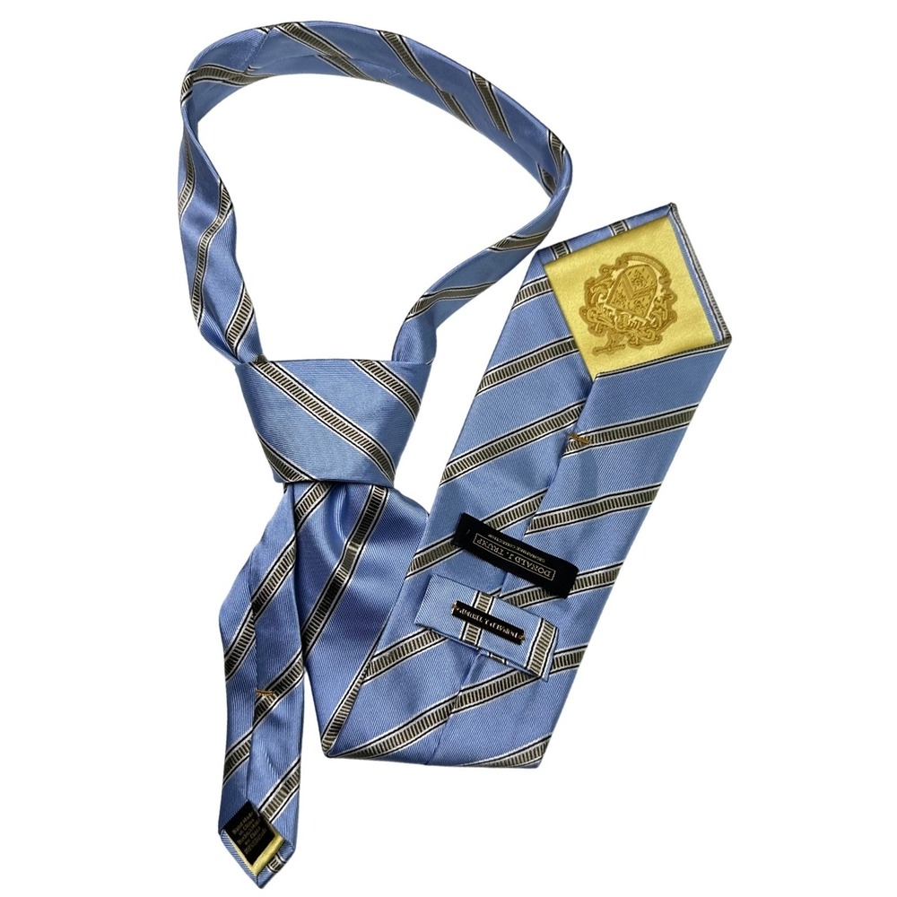 Donald J. Trump‎ Mens Necktie Blue Striped Business Silk Tie Designer Business